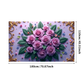 thumbnail image 3 of Pink Roses Floral Banner Background with Butterflies Backdrop Spring Party Home Decoration Photography Props Wedding Valentine's Day Decors, 3 of 4