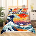 thumbnail image 2 of Ukiyoe Juego de Funda Nórdica Golden Fish Hokusai juego de cama para niños Niños Niñas, 2 of 9