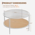 thumbnail image 3 of Kojooin Mid-Century Boho Round Coffee Table, 2-Tier Rattan Center Table for Living Room, Bedroom or Small Spaces, 3 of 7