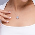 thumbnail image 4 of ANGARA Natural 1.8 ct Aquamarine Flower Cluster Pendant with Diamond in 14K White Gold for Women (Size-6x4mm) | March Birthstone, Anniversary, Jewelry Gift for Women | Natural Aquamarine Necklace, 4 of 9