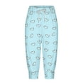 thumbnail image 6 of Wyobmus Women's Capri Pants Casual Elastic Drawstring Waist 3/4 Loveheart Print Cropped Capri Lounge Jogger Pants G-Blue, 6 of 6