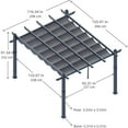 thumbnail image 2 of WildBreak Outdoor Pergola 10 x 13 Feet, with Adjustable Canopy, Gray, 2 of 7