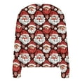 thumbnail image 2 of Womens Christmas Outfit Flannel Sweater Cardigans Button Down Plus Size Santa Claus Xmas Tree Pattern Holiday Coat (XL, Wine 01), 2 of 5