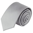 thumbnail image 2 of Jacob Alexander Boys' Tone on Tone Houndstooth Regular Self Tie Neck Tie - Silver, 2 of 5