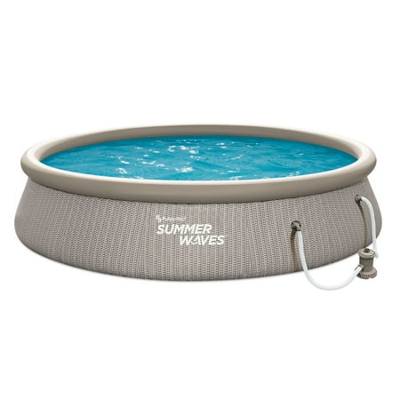 Summer Waves - 14 foot x 36 inch Quick Set Ring Above Ground Pool - Gray