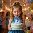 thumbnail image 4 of Cartoon Number 2 Birthday Candle - Sparkling Royal Design with Peacock Feather Details’ Birthday Parties, Cake Decorations, Royal-Themed Celebrations, 4 of 6