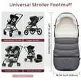 thumbnail image 5 of Momcozy Stroller Footmuff Universal | Easily Attaches to Most Strollers | Ultra-Plush,Weather-Proof | Deluxe Warm Stroller Bunting Bag | Extendable Stroller Cover for Winter | Adjustable Buckle,Gray, 5 of 6