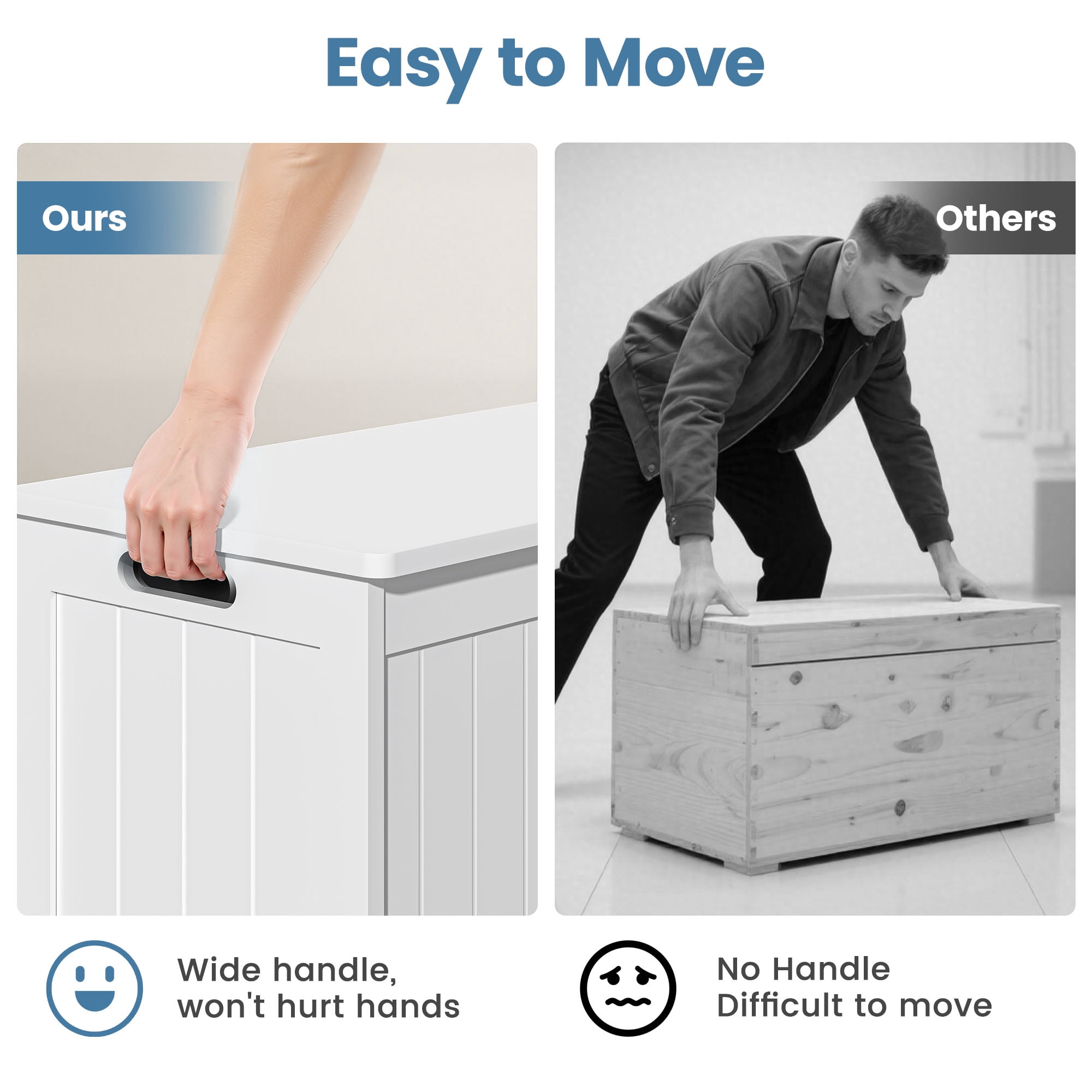 Kids Toy Box, White Wooden Toy Chest Organizer with Safety Hinged Lid, Entryway Storage Bench Supports 100 lbs, Toy Storage Chest for Bedroom, Toddler Room