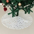 thumbnail image 4 of Beautynvta Christmas Tree Skirt, 35.4'' White Plush Sequin Star Decorative Tree Skirt, Small Xmas Tree Mat Base Cover for Merry Christmas Party Holiday Xmas Tree Decorations, 4 of 7