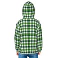 thumbnail image 4 of Kids Zip Up Hoodie for Boys Girls Toddler - Green Gingham plaid Checkered Lightweight Long Sleeve 18M Boys Girl Clothes, Sun Protection Windproof Jackets Hoodie Sweatshirt, 4 of 7