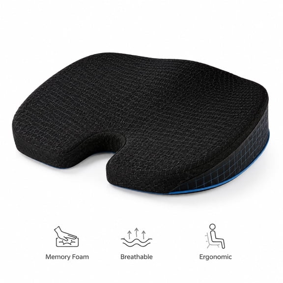 Car Seat Lumbar Support Cushion for Driving, Ergonomic Driving Back Support for Frequent Drivers, Universal Slim Fit for Commutes, Cars and RVs