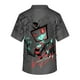 thumbnail image 3 of Hazbin Hotel Camiseta de manga corta con cuello en V y bolsillo estampado en el pecho, para hombre Gris/XL, 3 of 3