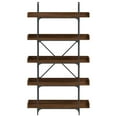 thumbnail image 6 of vidaXL Bookcase Brown oak Engineered wood, metal Medium Adjustable Feet, 6 of 9