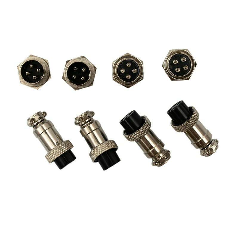 4 PIN PANEL CONNECTOR, AVIATION STYLE, M AND F SET, GX16-4