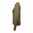 thumbnail image 3 of MORTTIC Women's Fashion Lapel Collar Zip-Up Long Sleeve Top Solid Color Stretchy Knit Blouse for Spring/Fall, 3 of 4
