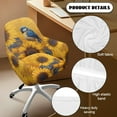 thumbnail image 5 of Whosucclay Blue Robin Bird Sunflower Print Curved Back Chair Covers with Arms Washable Swivel Armrest Accent Chair Covers Non-Slip Soft Dining Chair Slipcovers for Dining Room, Bar, Party, 5 of 7