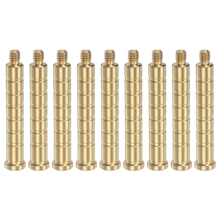 Uxcell Arrow Insert 100 Grain Archery Brass Screw Insert Arrow Weight with Copper Base Archery Hunting Accessory for 6.2mm/0.244 Carbon Arrow Field Points Shaft 9 Pack & Brass