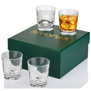 Whiskey Glass 8 Ounce, LANFULA Premium Crystal Bourbon Glasses with Luxury Box - Style Rocks Glassware for Scotch, Whisky and Cocktail