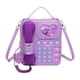 thumbnail image 4 of Bolso bandolera para teléfono, original bolso de hombro de PU con forma de teléfono, ideal para maquillaje y paraguas. Púrpura, 4 of 9