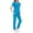 Blue, variant on Unisex Solid Color Elastic Metal Zipper Scrub Set Short Sleeve Medical Uniform