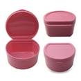 thumbnail image 6 of Clearance! Fdelink Denture Box Denture Bath Box Case Dental False Teeth Storage Box with Hanging Net Container Pink, 6 of 6