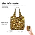 thumbnail image 2 of Gold Pattern Of Hexagons Foldable Reusable Shopping Bag Large Capacity Tote Handbag Storage Pouch for Travel Work, 2 of 6