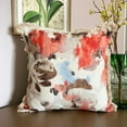 thumbnail image 2 of The HomeCentric Decorative Pillow Cases Coral Pack of 2, 24"x24" (60x60 cm) Cotton Linen Watercolor, Painted, Lace & Boho Throw Pillow Cover For Sofa, Abstract Contemporary Style - Watercolor Visions, 2 of 10