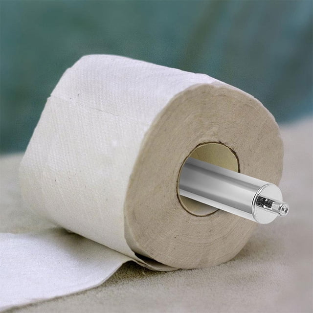 ETHZZLE 5Pcs Chrome Finish Toilet Paper Holder Replacement Spindle with Springloaded Plastic Rollers