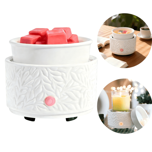 Wax Melt Warmer 3-in-1 Electric, Ceramic Wax Burner for Scented Wax & Essential Oil – Fast Heating, Flame-Free Aromatherapy for Home Office, White