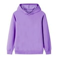thumbnail image 4 of JIAYUE Unisex Boys Girls Hooded Sweatshirt Solid Color Pullover Long Sleeve Top For Kids Tweens 3 13 Years Old Soft Casual Wear, 4 of 4