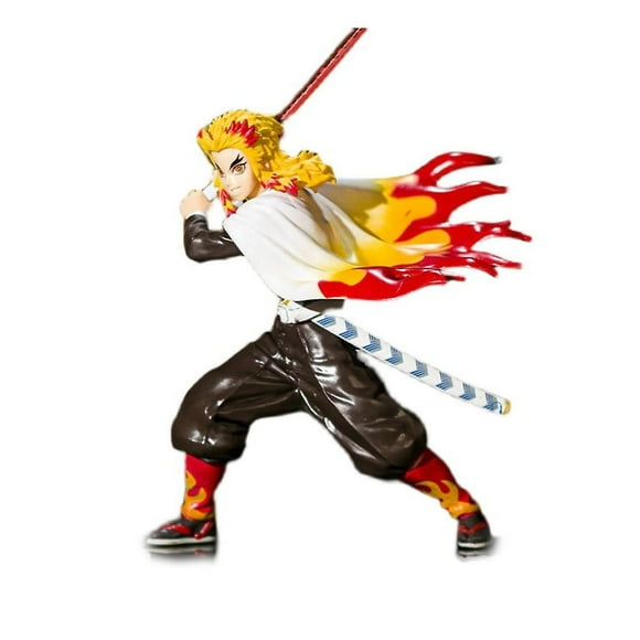 Anime Character Demon Slayer Doll Rengoku Kyoujurou Pvc Action Figure Sword Fighting Edition Fighting Form Perfect Detail Best Collection 7.87inch