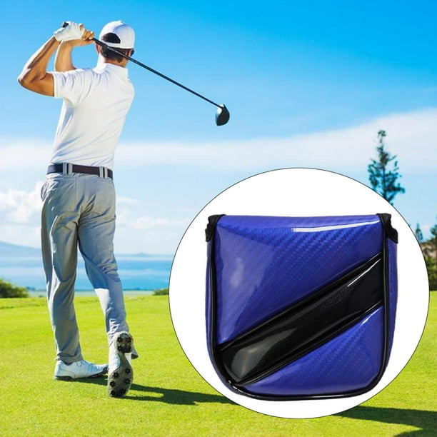 Putter de golf de 1 pieza, cierre de tapa de cabeza, putter de Hallet de onda cuadrada de semi-talón, apto para la mayoría de los accesorios de golf d Azul Baoblaze Cubierta de la cabeza del putter de golf