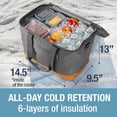 thumbnail image 4 of CleverMade Pacifica Large Collapsible Soft Cooler, Leakproof Insulated Cooler Bag, Charcoal Gray, 4 of 10