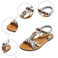 thumbnail image 4 of Rokment Leopard Flat Dress Sandals for Women Fashion Boho Beaded Elastic Ankle Strap Walking Slip on Beach Casual Slingback Summer Shoes 2026, 4 of 7