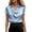 Light Blue, variant on Ramiter Satin Top Women's Short Sleeve Satin Blouses Casual Loose V-neck Silk Shirts Roll Up Sleeve Tunic Tops Red,3XL