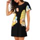 thumbnail image 2 of Fotbe Bee Happy Sunflower Gnomes Bata de Dormir para Mujer con Estampado, Camisón de Algodón de Manga Corta, Ropa de Dormir Casual, 2 of 6