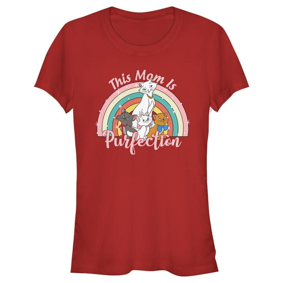 Junior's Aristocats Duchess and Kittens This Mom Is Perfection Graphic Tee Red Medium