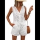 thumbnail image 2 of Conjunto de 2 Piezas con Bordado Floral y Ojales para Mujer, Pantalones Cortos de Verano, Chaleco Abotonado, Elegante e Informal para Vacaciones. XXL, 2 of 9