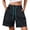 Black_#01, variant on Bermuda Shorts for Women Knee Length Lightweight Athletic Short Summer Elastic Waist Drawstring Beach Short with Pockets,Sky Blue XL