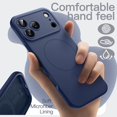 thumbnail image 3 of JETech Magnetic Silicone Case for iPhone 17 Pro 6.3-Inch, Compatible with MagSafe, Silky Soft Touch, Shock Absorbing Phone Cover with Camera Lens Protection (Dark Blue), 3 of 6