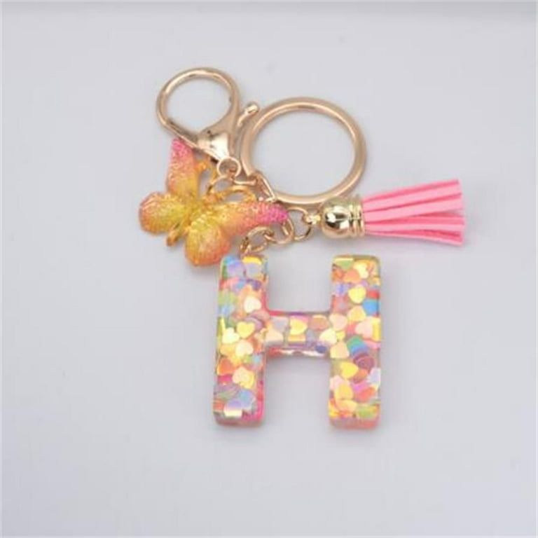 Letter Pendant Keychains Resin Key Chains Rings For Women Cute Car Acrylic  Glitter Keyring Holder Charm Bag Couple Bag Gifts - AliExpress