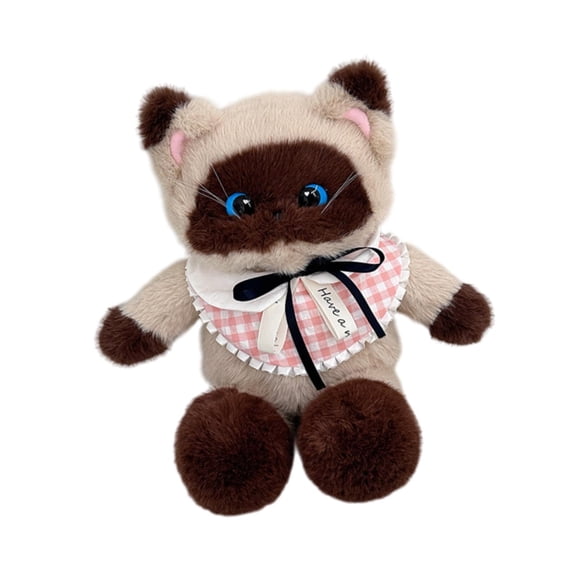 Mochila de mochila de gato de peluche lindo mochila de animales suaves mochila para niños adultos amantes de las mascotas aniversario de regalo de Beige marrón