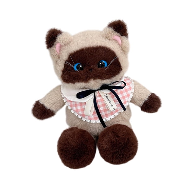 Mochila de peluche con forma de gato, moderna y cómoda, ideal para niños y amantes de las mascotas. Beige marrón