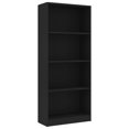 thumbnail image 2 of vidaXL 4-Tier Book Cabinet Black 60x24x142 cm Engineered Wood, 2 of 7