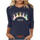 thumbnail image 1 of Mujeres 3/4 Manga Tops Y Blusas Impresas Cuello Redondo Casual Otoño Invierno Blusa, 3/4 Manga Casual Tops para Mujeres, 1 of 7