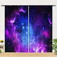 thumbnail image 3 of Galaxy Space W52 x L84 Inch Curtains Kids Purple Pink Blue Nebula Universe Outer Space Starry Stars Rod Pocket Print Pattern Window Drapes for Boys Girls Teen Bedroom Playroom 2 Panels, 3 of 6