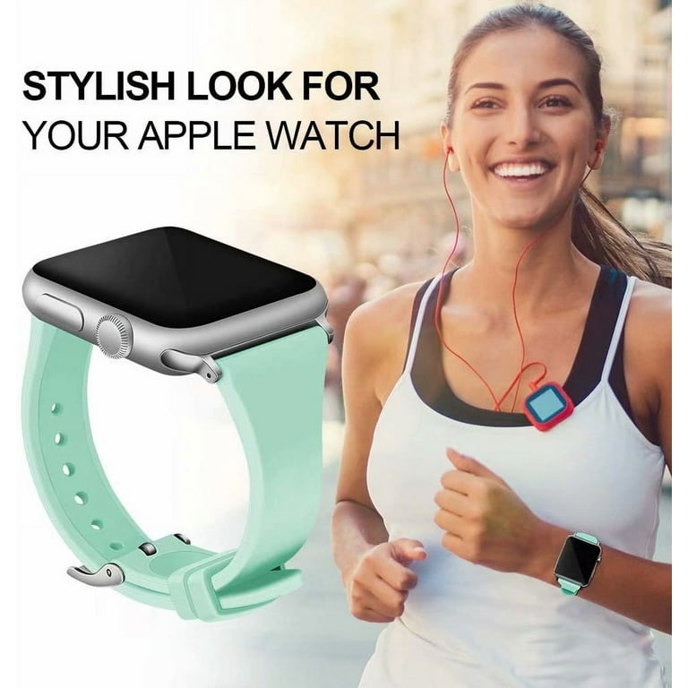 IGK 10 Packs Compatible Apple Watch Band 38mm 40mm 42mm 44mm Wristbands Women Men Soft Slim Silicone Sport Replacement Waterproof Durable Strap for iWatch Series 7 6 5 4 3 2 1 SE Walmart