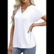 thumbnail image 3 of Blusas con Ojales para Mujer, Cuello en V, Corta, Bordadas, Estilo , Informal, Holgada, de Verano L, 3 of 9