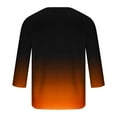 thumbnail image 3 of hlysgo Men's Henley Shirts Trendy Gradient Color 3/4 Sleeve Graphic Tees Casual 3 Button Work Going Out Pullover Tops Fashion Clothes for Men Orange L, 3 of 4