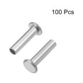 thumbnail image 3 of Unique Bargains M3 x 0.47" Flat Head Semi-Tubular Rivets Aluminum Silver Tone 100 Pcs, 3 of 3